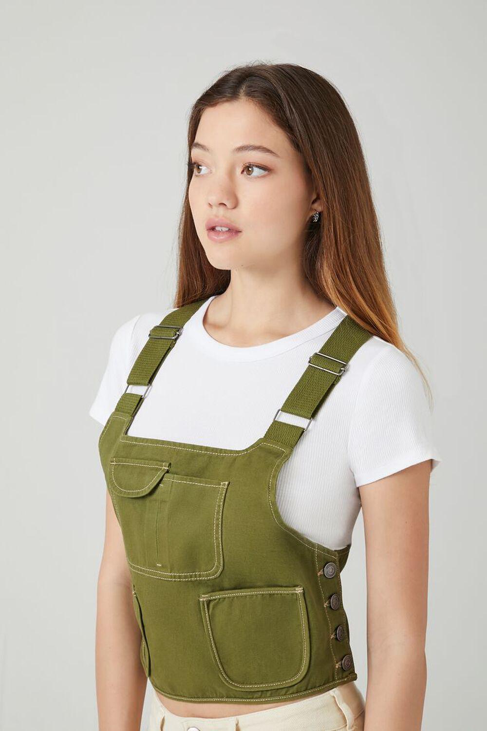 Twill Overall Crop Top | Forever 21 Product Image