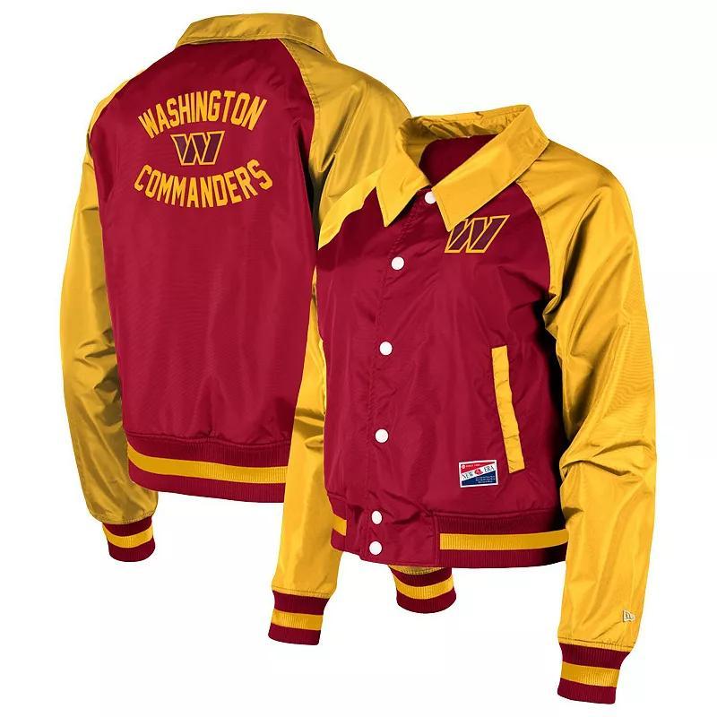 Womens New Era Burgundy Washington Commanders Coaches Raglan Full-Snap Jacket Product Image