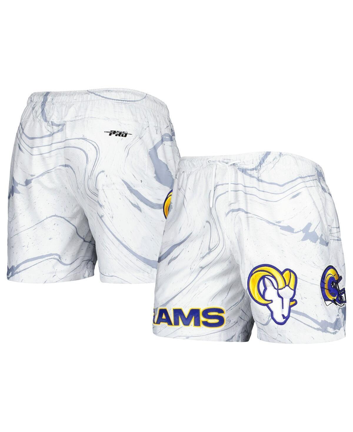 Mens Pro Standard White Los Angeles Rams Allover Marble Print Shorts Product Image