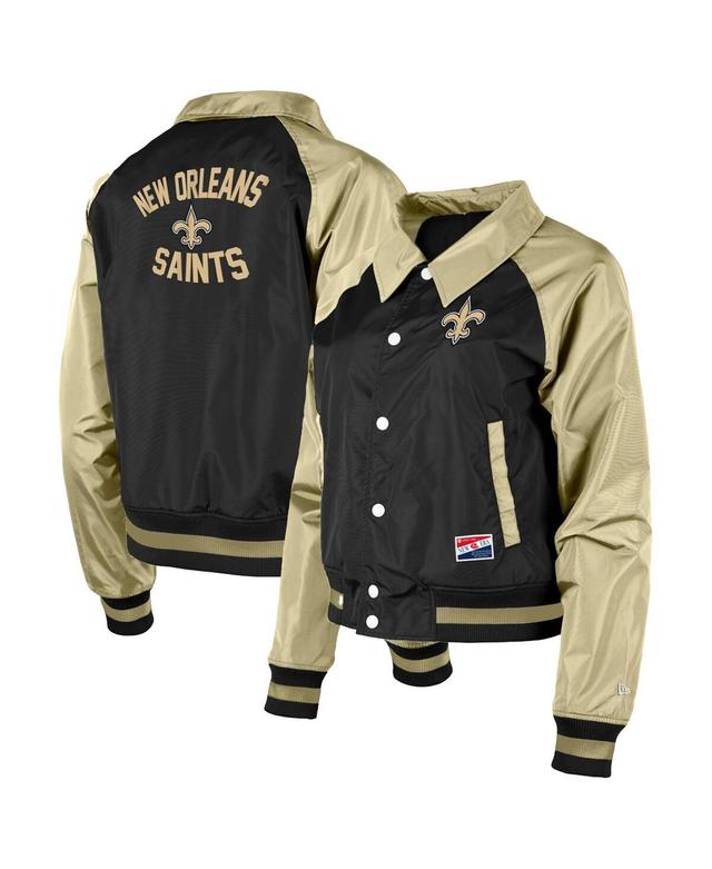 Womens New Era New Orleans Saints Coaches Raglan Full-Snap Jacket Product Image