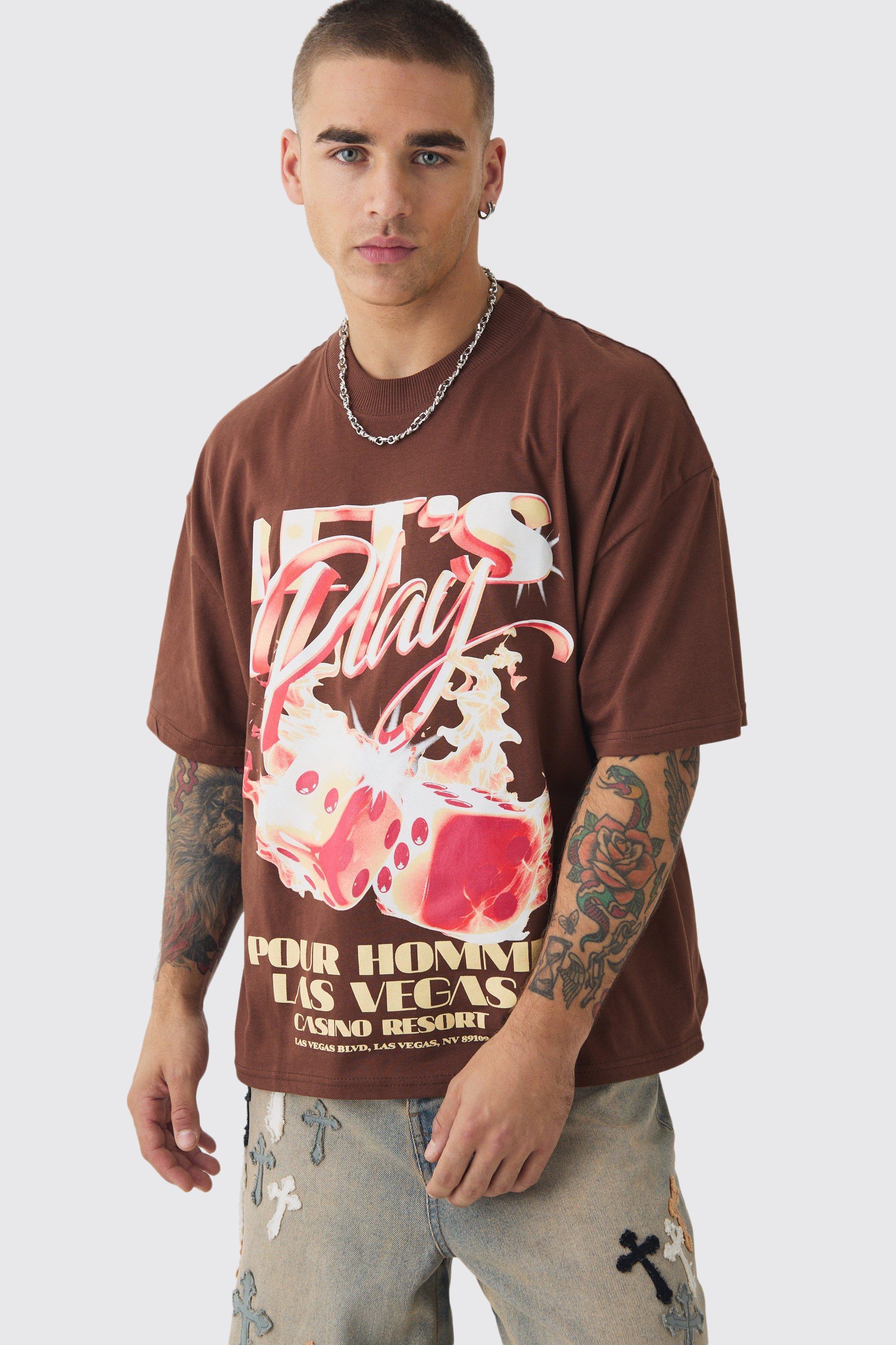 Oversized Boxy Dice Flame Graphic T-shirt | boohooMAN USA Product Image