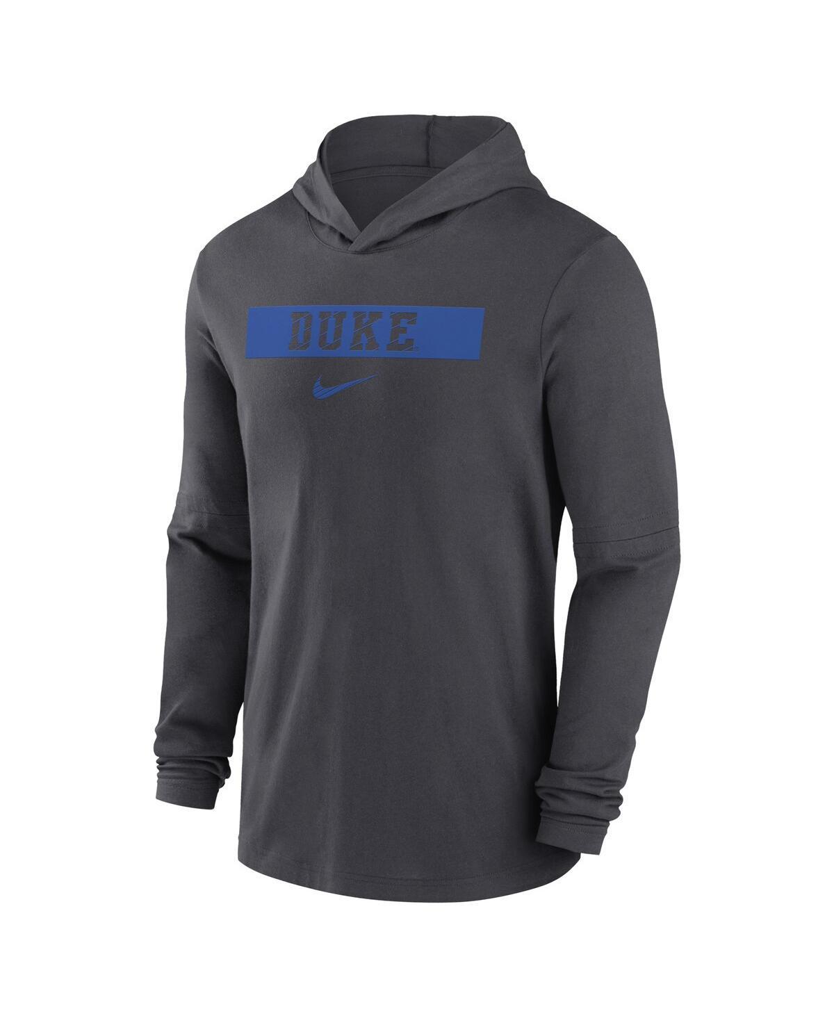 NIKE Men's Duke Devils Sideline Hoodie Performance Long Sleeve T-shirt In Royal Product Image