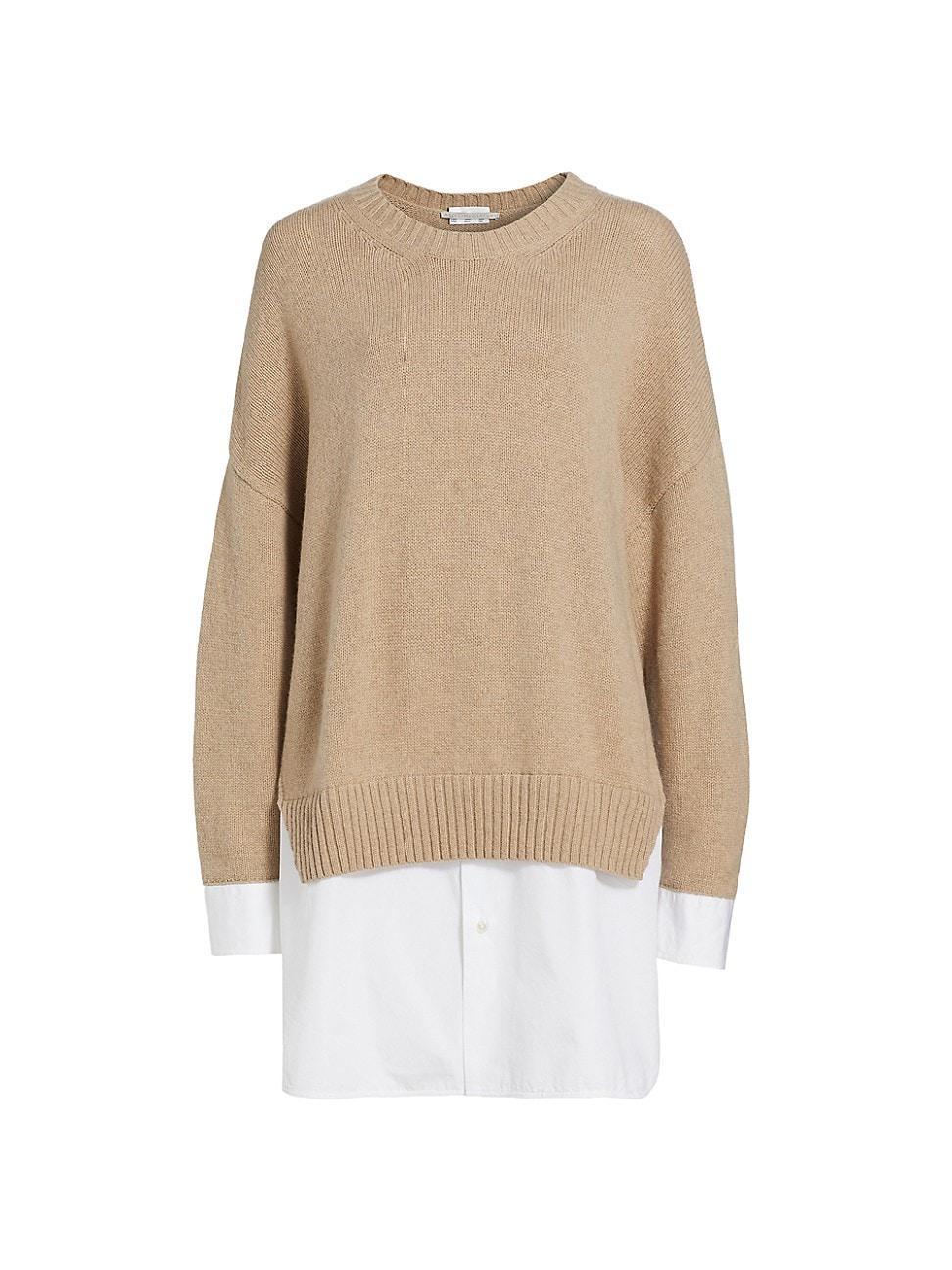 Womens Merino & Cotton Poplin Sweater product image