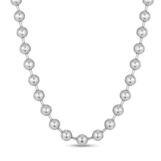 Men's 10.0mm Bead Chain Necklace in Solid Stainless Steel - 20" Product Image