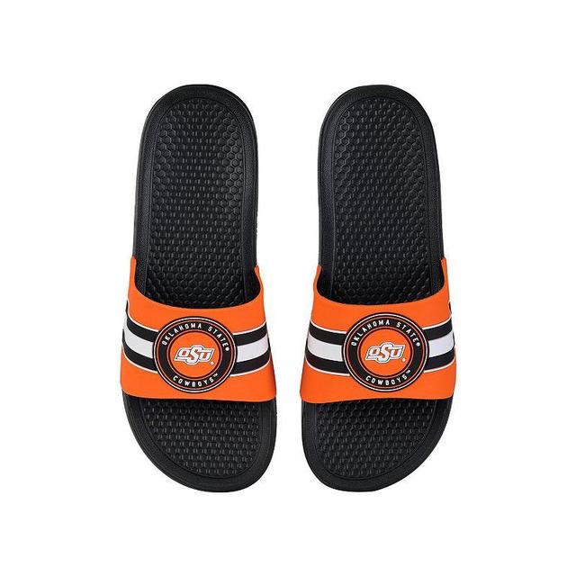 FOCO Oklahoma State Cowboys Stripe Raised Slide Sandals, Mens Product Image