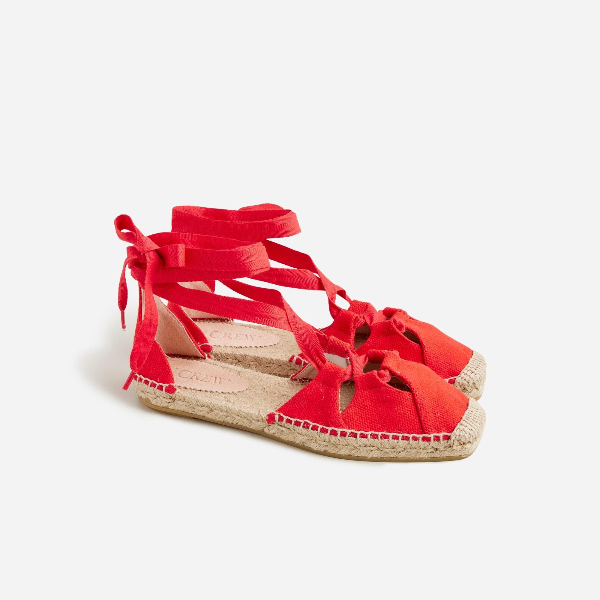 Made-in-Spain cutout lace-up espadrilles Product Image