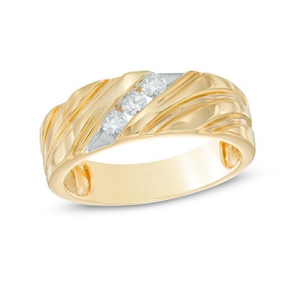 Men's 1/4 CT. T.w. Diamond Wedding Band in 10K Gold Product Image