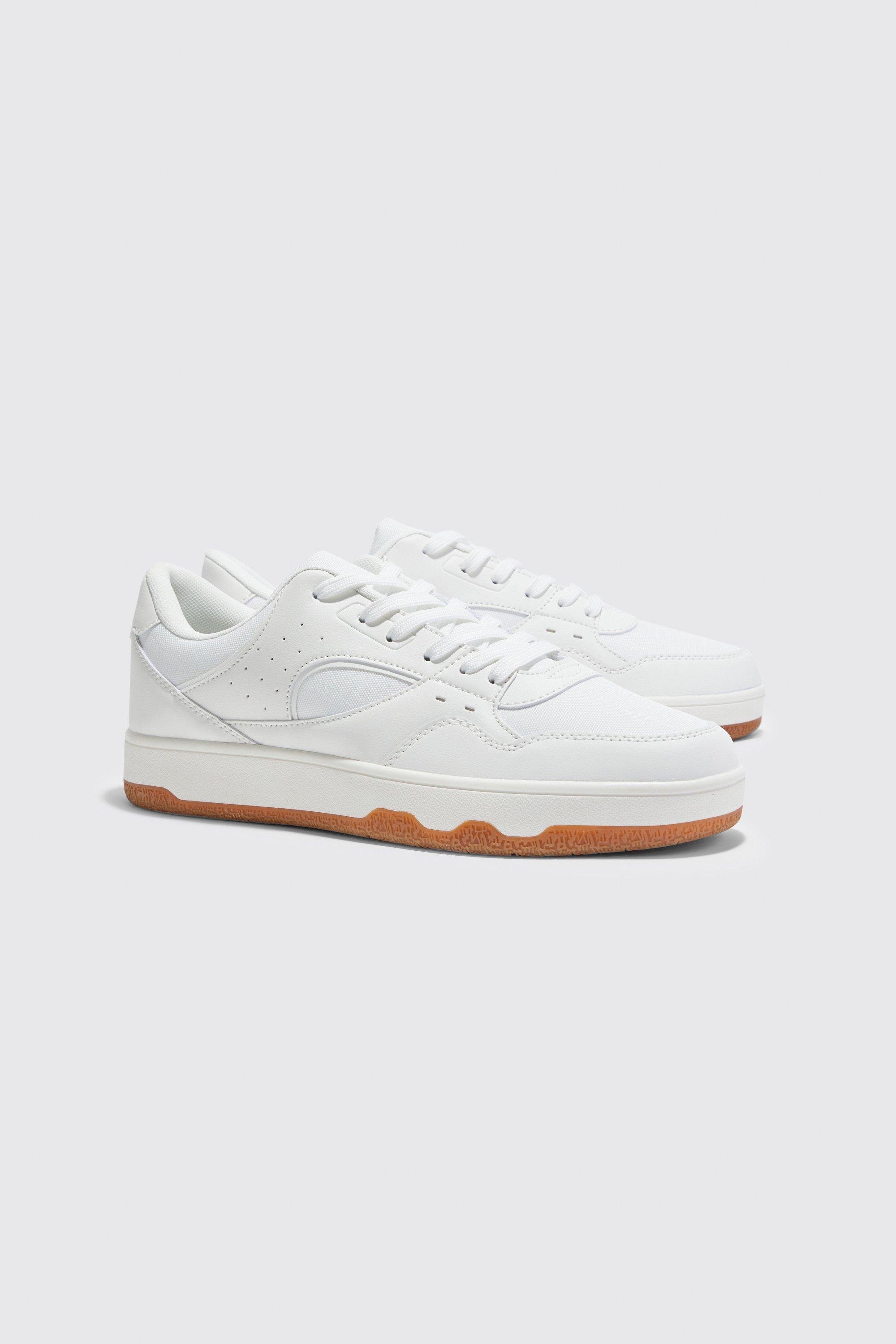 Mens White Panel Detail Trainer, White product image