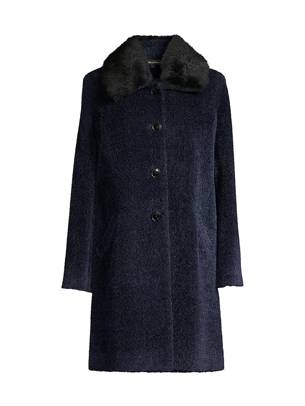 Womens Toscana Shearling Collar Coat Product Image