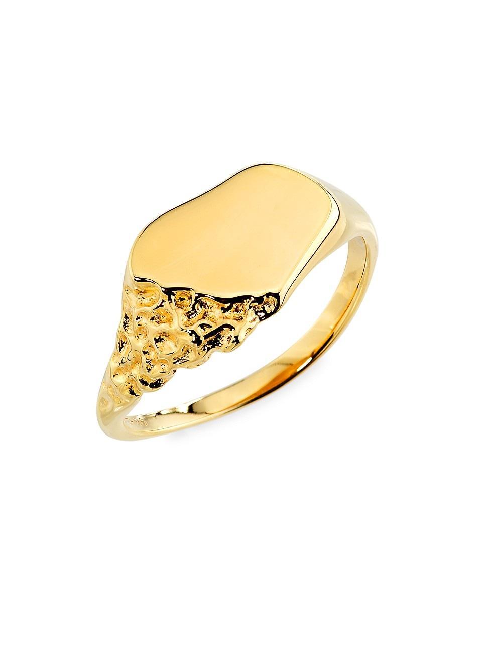 Womens Sawyer 22K-Gold-Plated Signet Ring Product Image