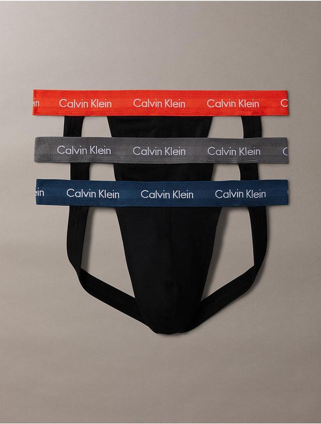 Calvin Klein Mens Cotton Stretch 3-Pack Jock Strap - Multi - XL Product Image