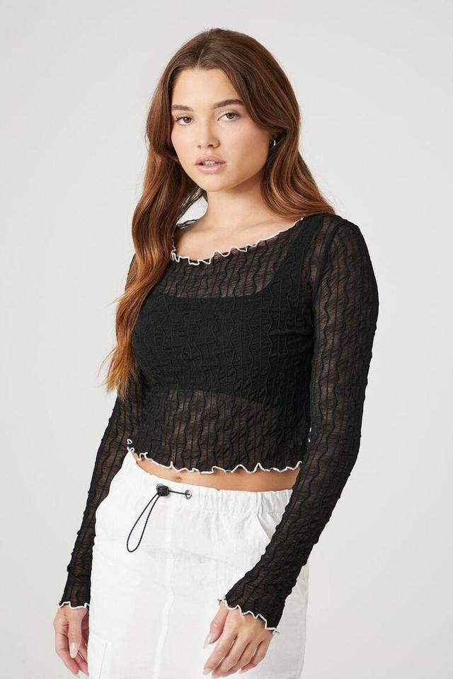 Sheer Wavy Crop Top | Forever 21 Product Image