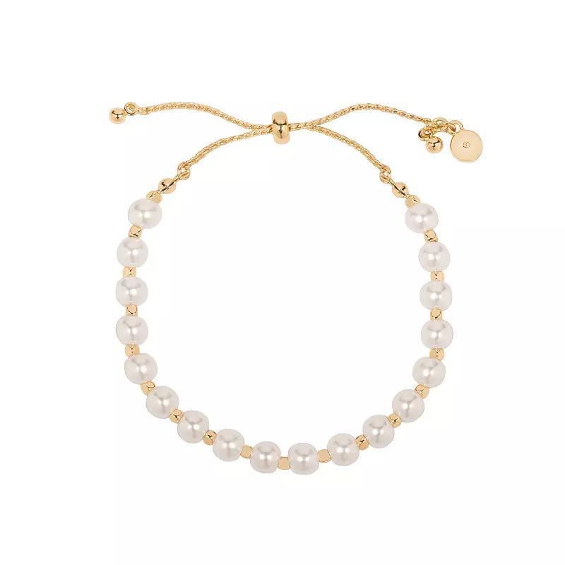 LC Lauren Conrad Simulated Pearl Pull-Tie Bracelet, Womens, White Product Image