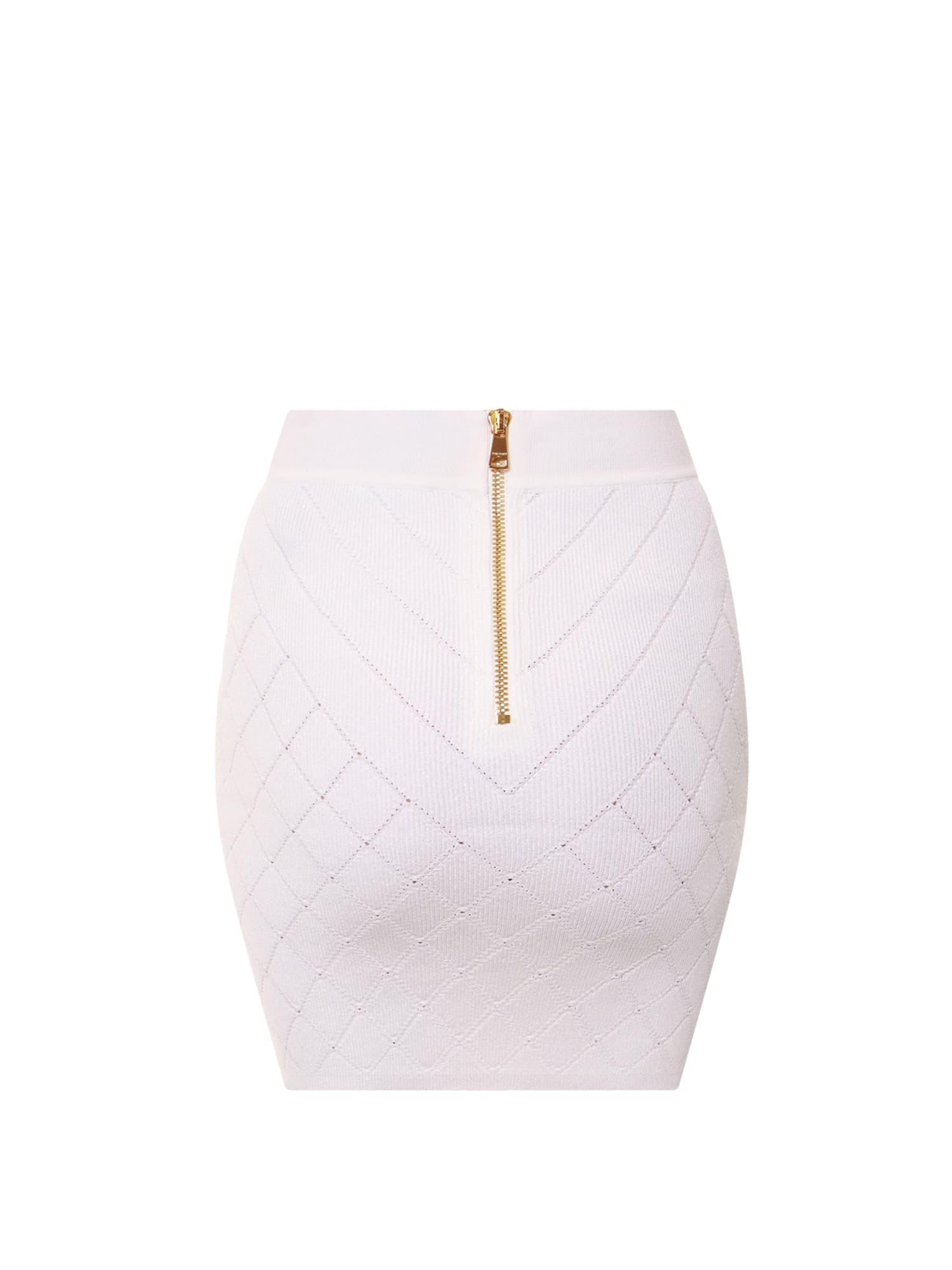 Knit Skirt With Rhombus Motif In White Product Image