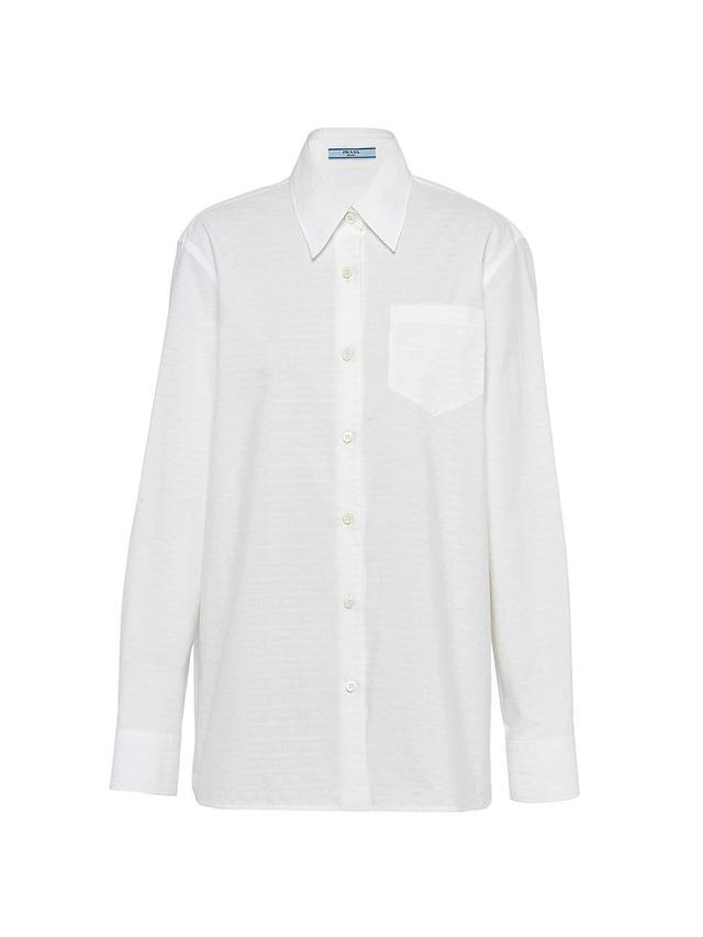 Womens Jacquard Poplin Shirt Product Image