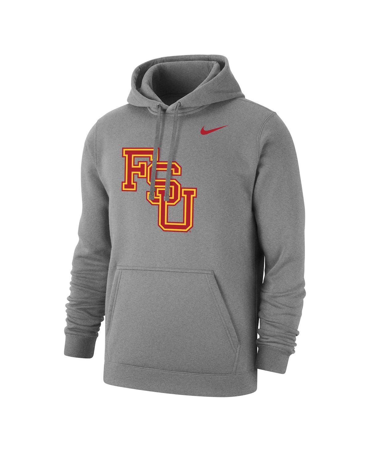 NIKE Men's  Heather Gray Florida State Seminoles Vintage-like Logo Pullover Hoodie Product Image