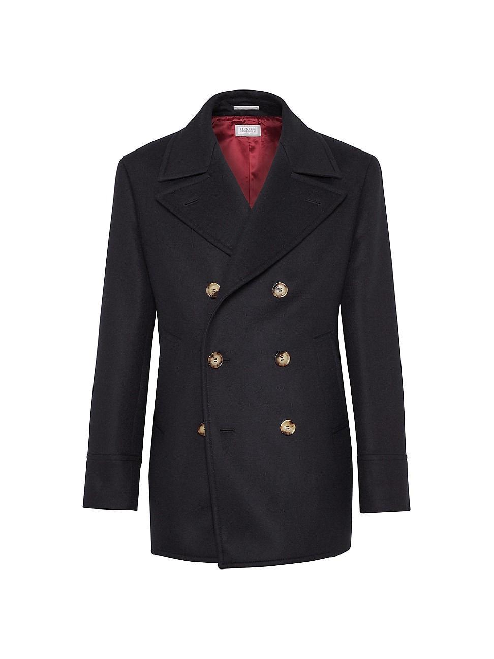 Mens Wool Double Beaver Cloth Peacoat Product Image