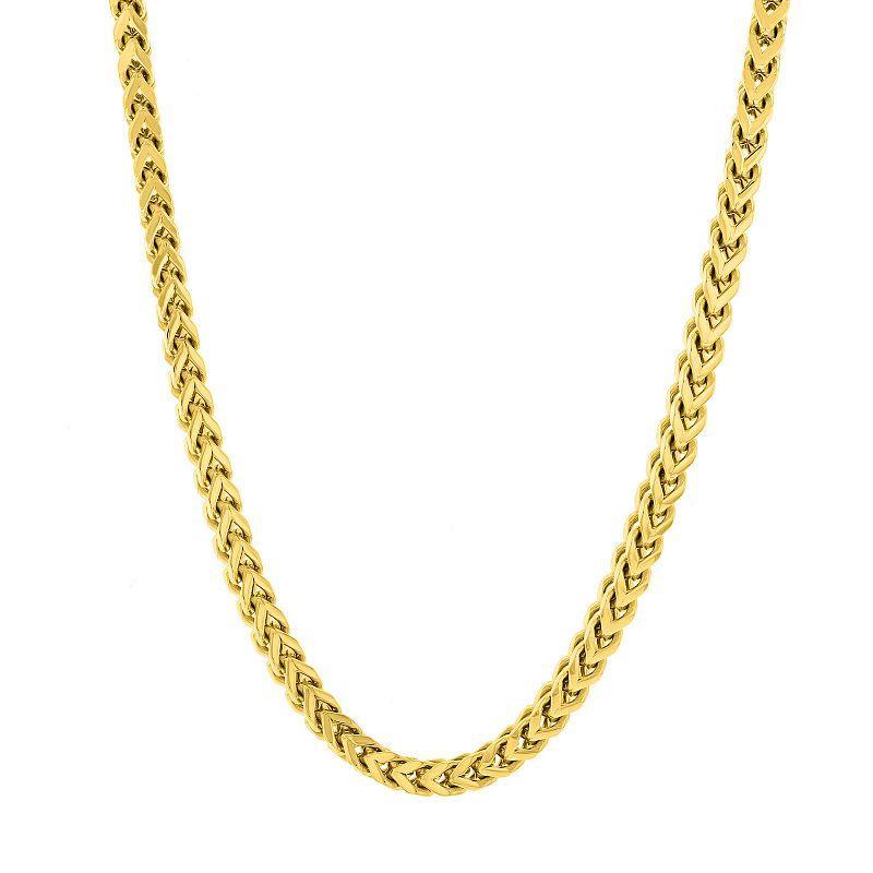 Steel Nation Mens Gold Tone Ion-Plated Stainless Steel Franco Link Chain Necklace Silver Product Image