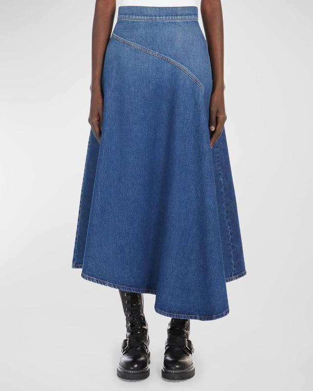 Luana High-Low Denim Midi Skirt Product Image