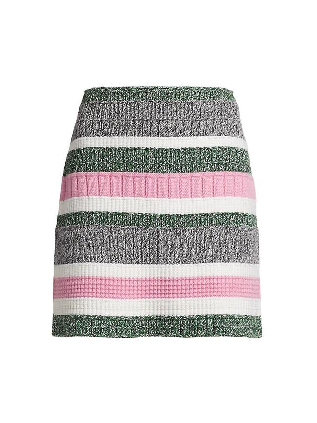 Womens Striped Cashmere Mini Skirt Product Image