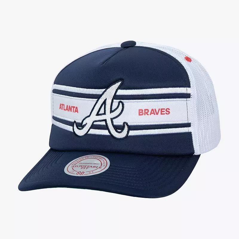 Mens Atlanta Braves Sideline Trucker Adjustable Hat, Blue Product Image