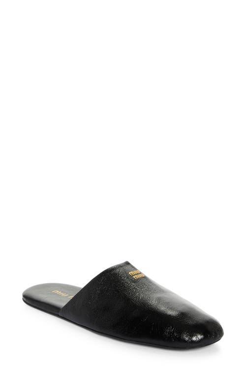 MIU MIU Logo Slipper Mule In Black Product Image