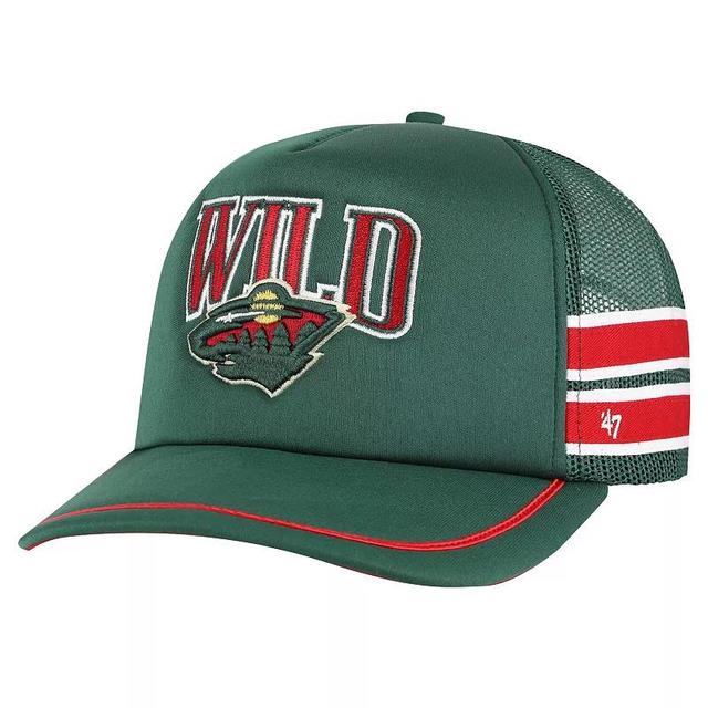 Mens 47 Minnesota Wild Sideband Stripes Trucker Snapback Hat Product Image