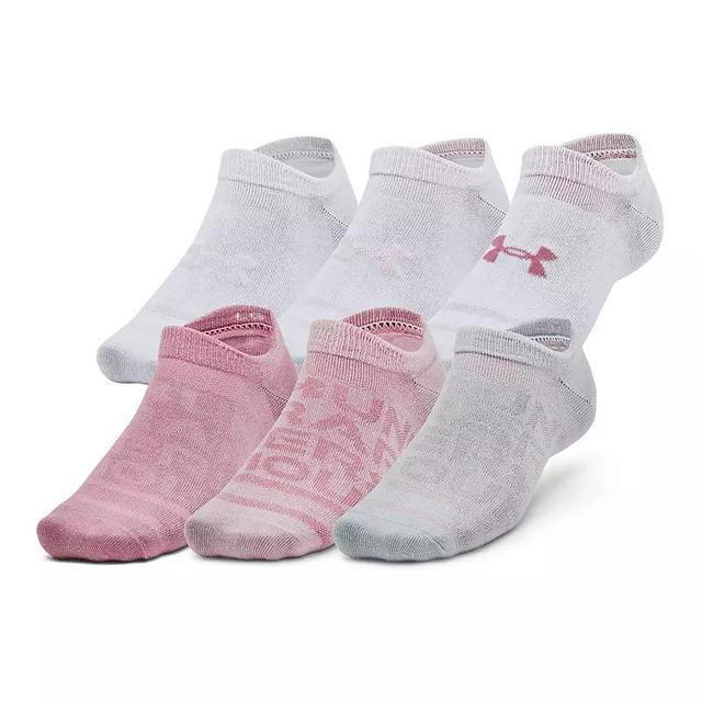 Under Armour Mens Under Armour Essential 6 Pack No Show Socks - Mens Prime Pink/Pink Elixir/Pink Elixir Product Image