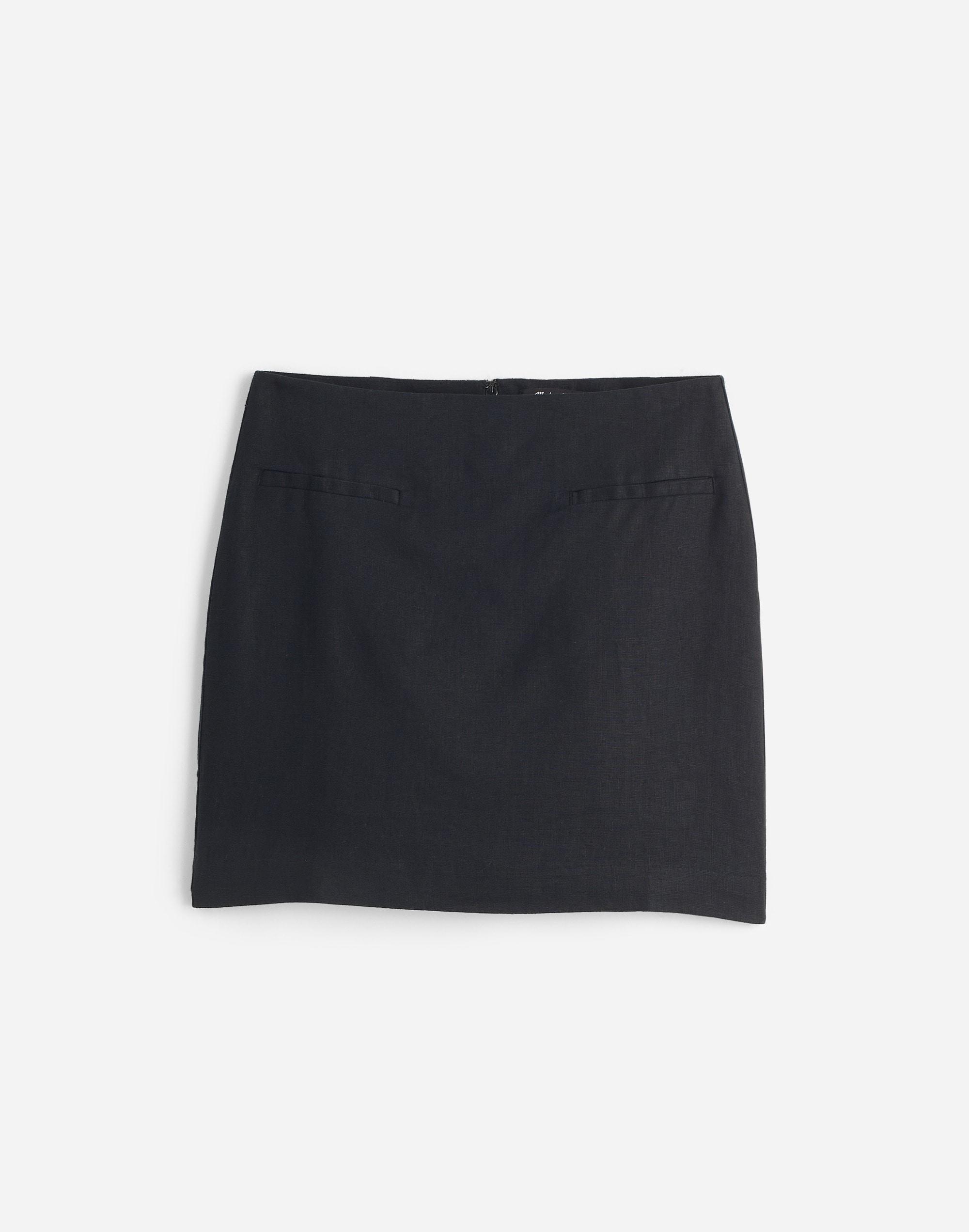 Welt-Pocket Mini Skirt in 100% Linen product image