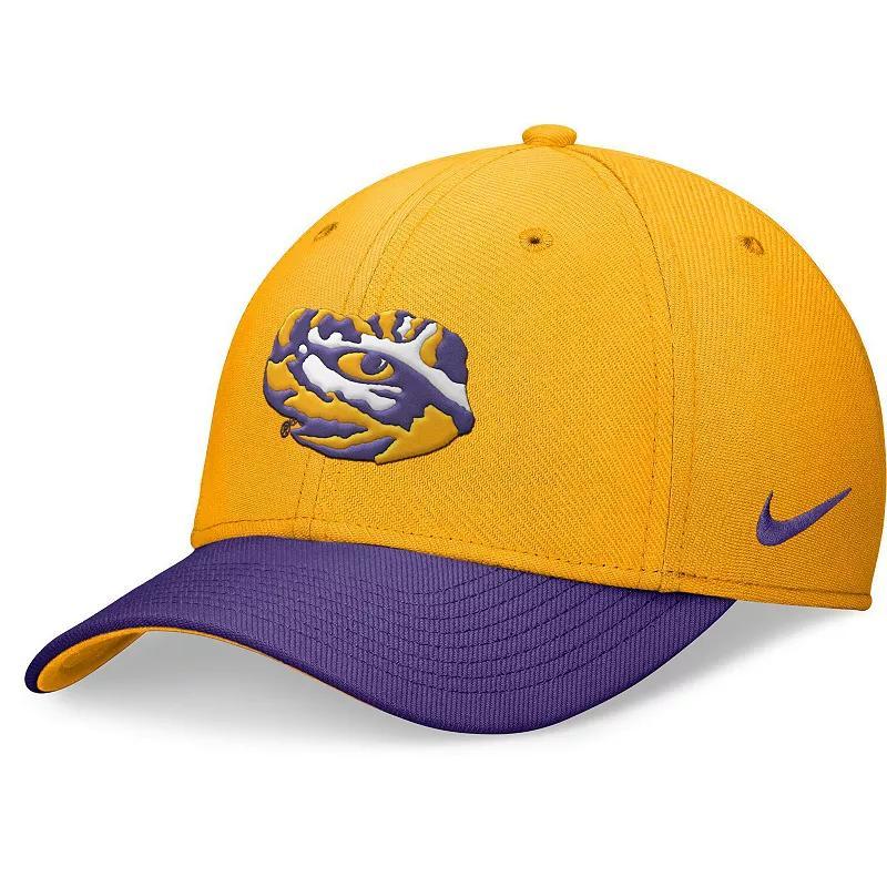 Nike Mens Gold Lsu Tigers Rise Swoosh Flex Hat - Gold, Purple Product Image