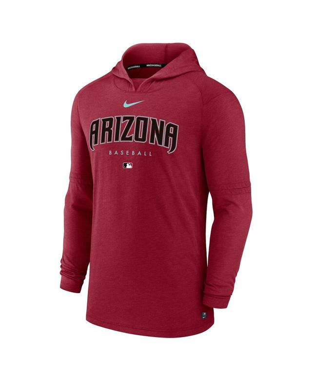 NIKE Men's Red Arizona Diamondbacks Authentic Collection Early Work Tri-blend Performance Pullover Hoodie Product Image