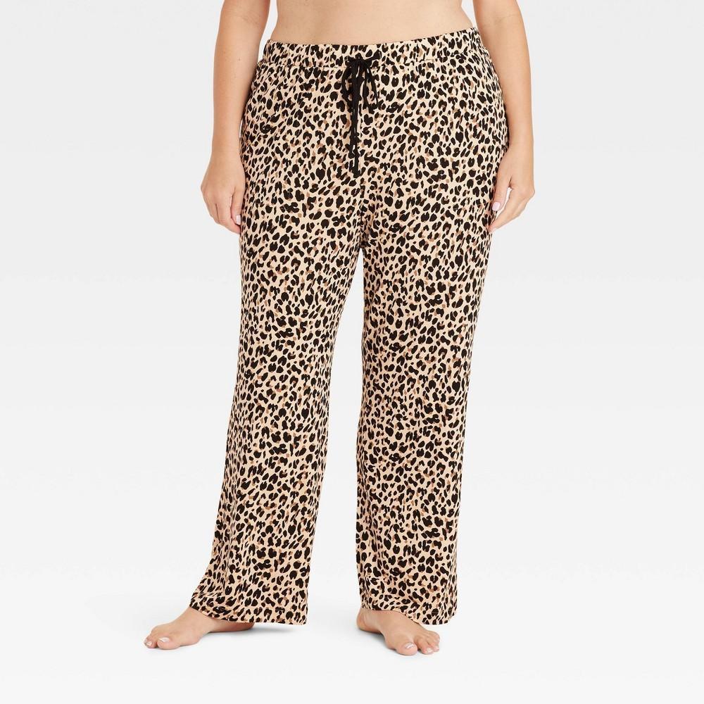 Womens Cloud Knit Pajama Pants - Auden Brown/Animal 2X product image