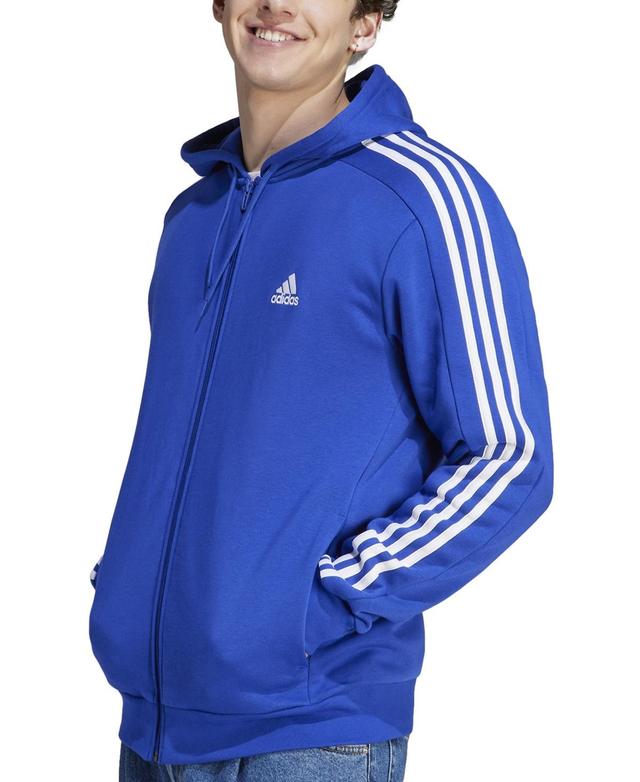 Mens adidas Sportswear Essentials Fleece 3-Stripes Full-Zip Hoodie Product Image