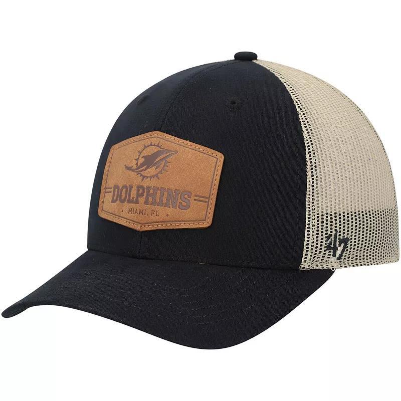 Mens 47 /Natural Miami Dolphins Rawhide Trucker Adjustable Hat Product Image