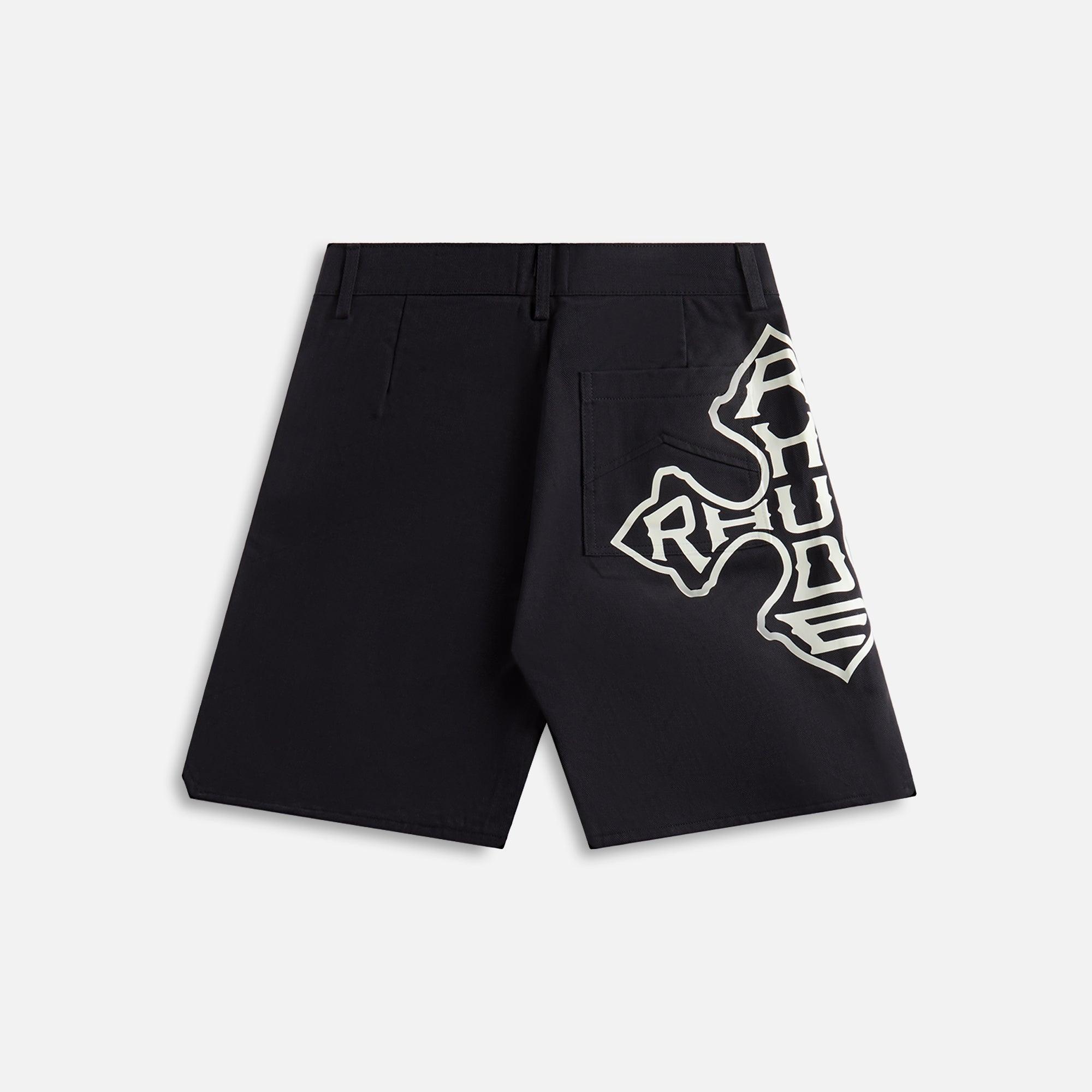 Rhude Cross Logo Twill Short - Black Male Product Image