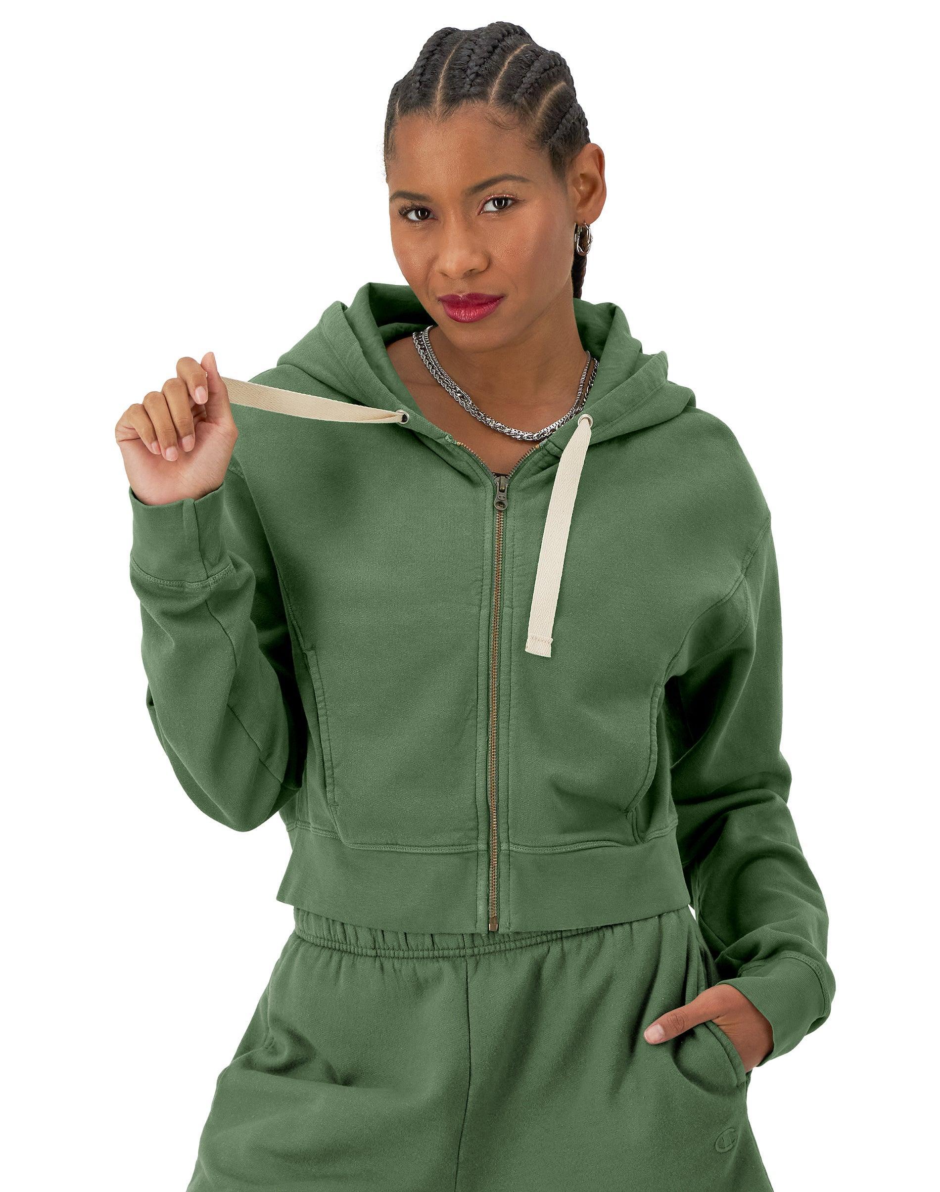 Womens Champion Zip-Up Hoodie, Vintage Wash, C Logo Comfort Champagne Frost M Product Image