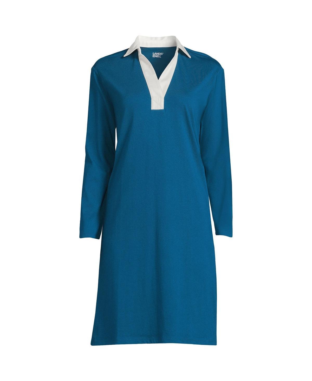 Lands End Womens Long Sleeve Super T Polo Dress Product Image