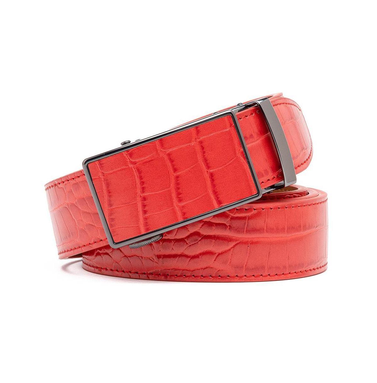 Mens Genuine Leather Crocodile Design Dress Belt with Automatic Buckle Product Image