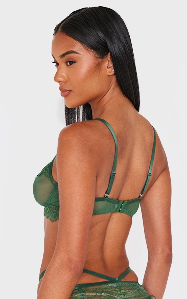 Emerald Green Lace 3 Piece Lingerie Set Product Image