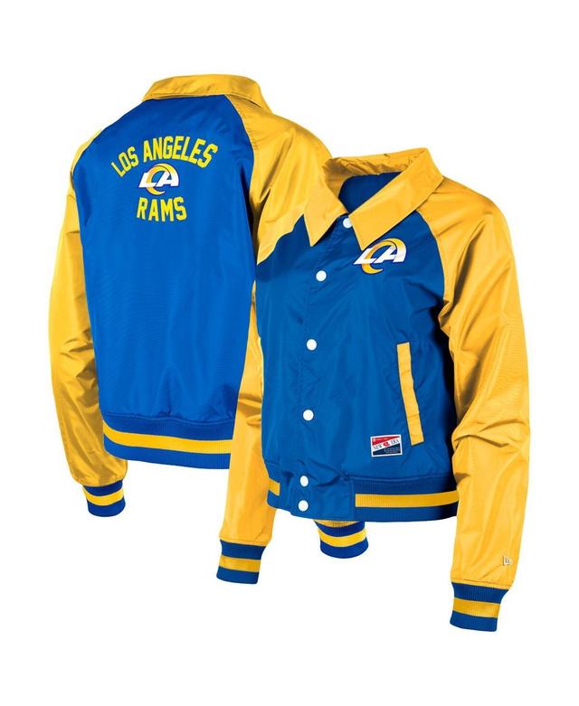 Womens New Era Royal Los Angeles Rams Coaches Raglan Full-Snap Jacket Product Image