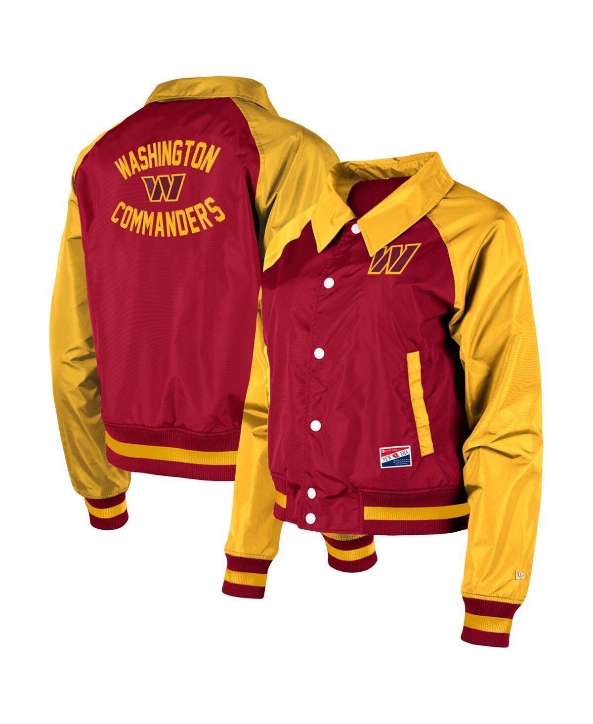 Womens New Era Burgundy Washington Commanders Coaches Raglan Full-Snap Jacket Product Image