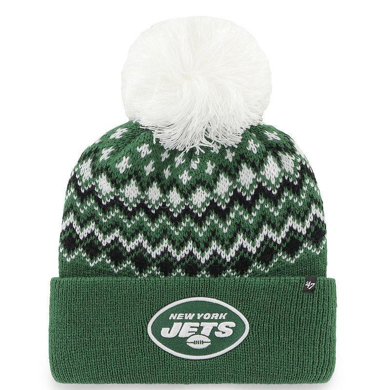 Womens 47 New York Jets Elsa Cuffed Pom Knit with Hat Product Image