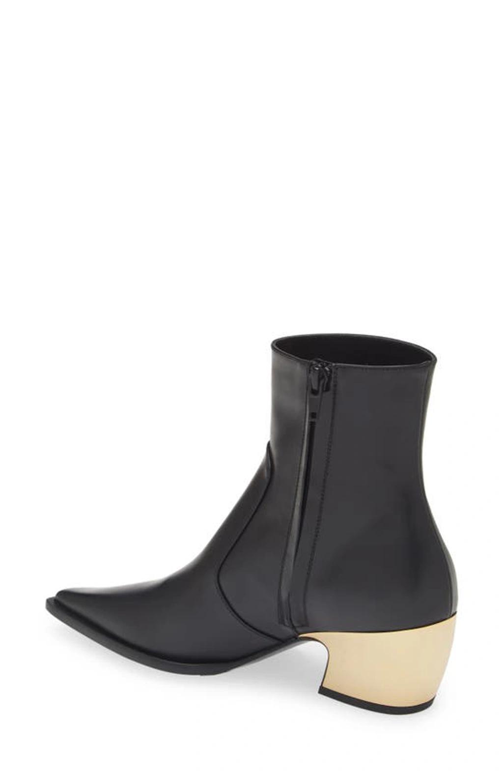 BOTTEGA VENETA Tex Leather Chrome-heel Booties In Black Product Image