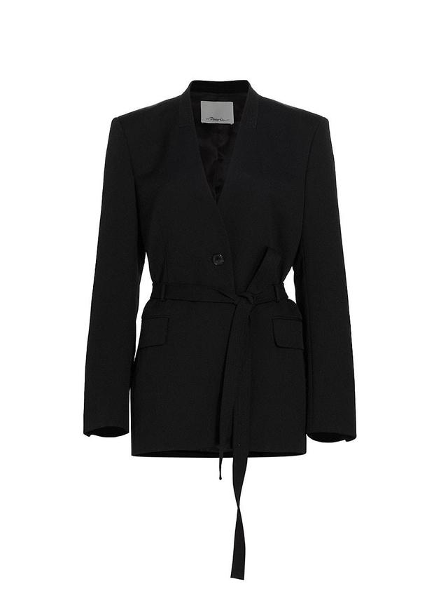 Womens Wool-Blend Tie-Waist Blazer Product Image