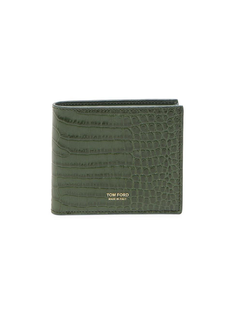 TOM FORD Croc Embossed Patent Leather Bifold Wallet Product Image