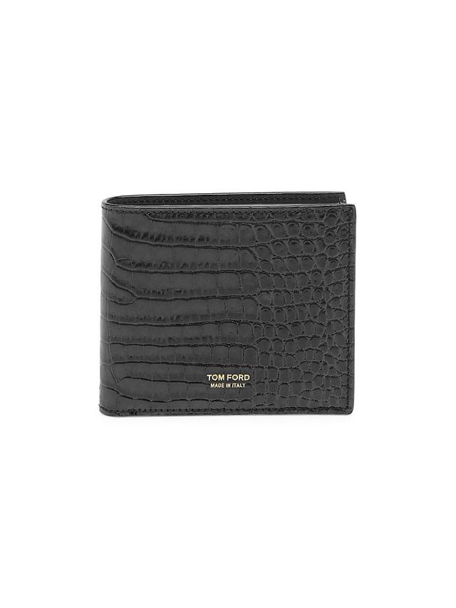 Mens Croc-Embossed T-Line Classic Bifold Wallet Product Image