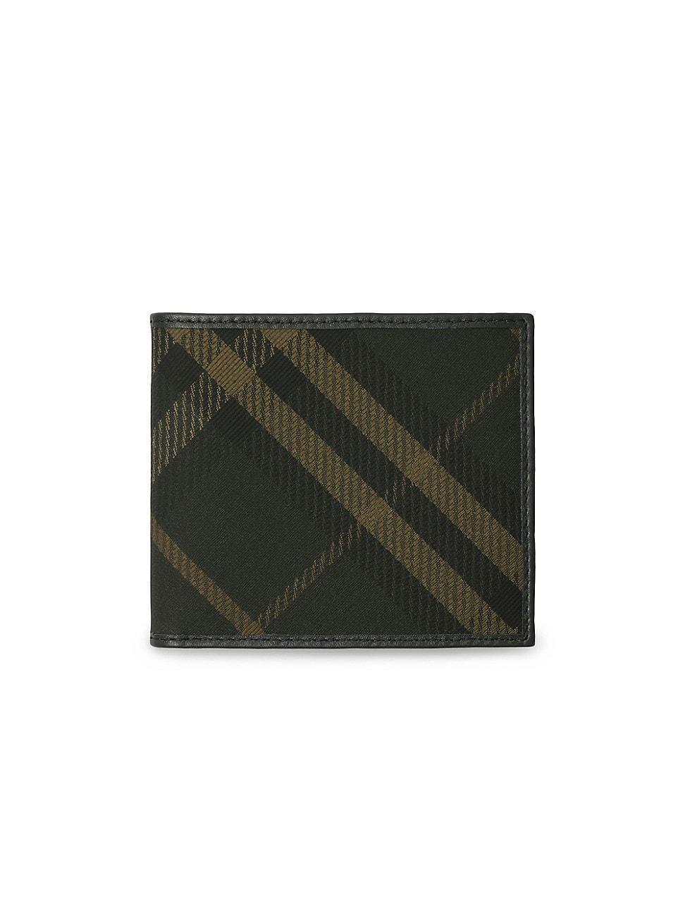 Mens Check Cotton Blend Bifold Wallet Product Image