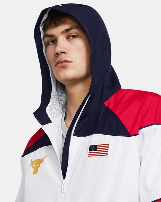 Men's Project Rock Woven Red, White & Blue Jacket Product Image