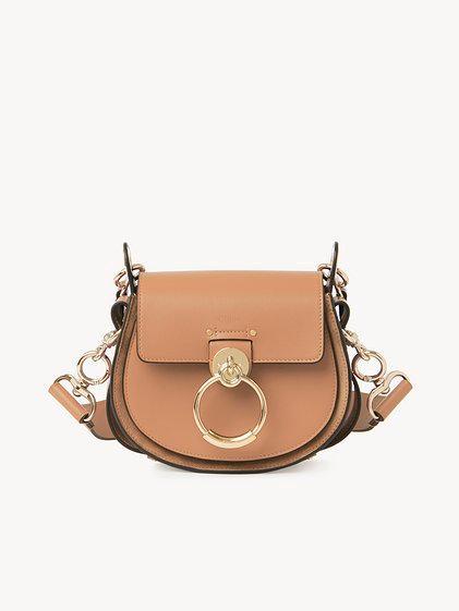 Small Tess bag in shiny & suede leather Product Image