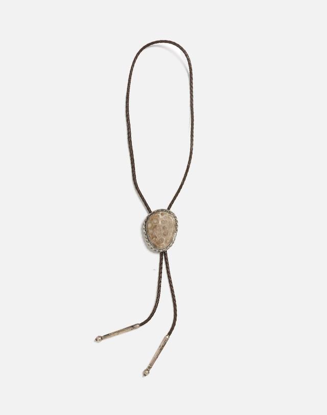 70s Sterling Tortuga Agate Bolo Tie Female Product Image